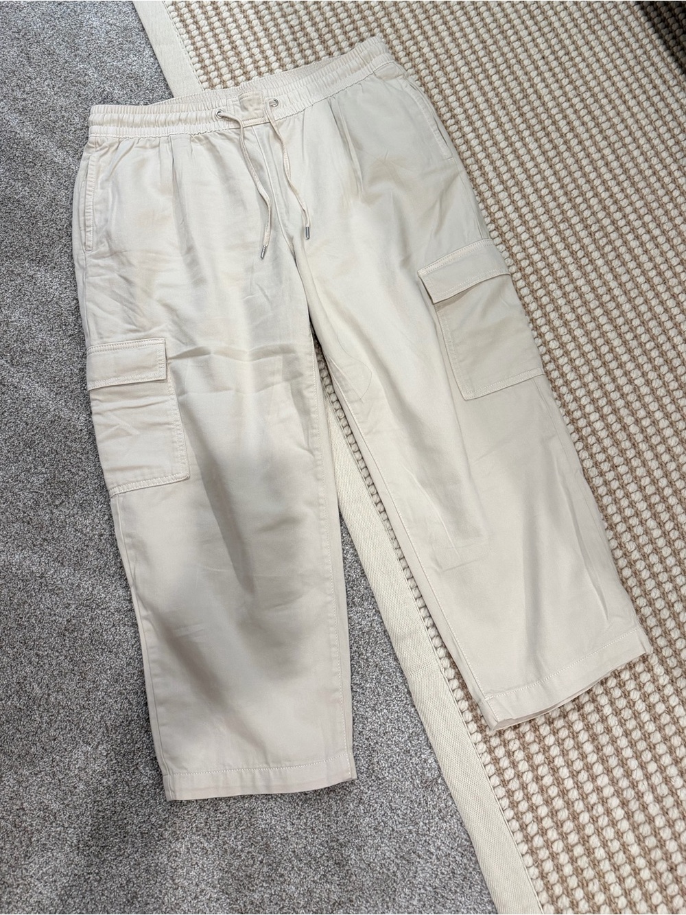 GAP Womens Cargo Drawstring Pants - Cream